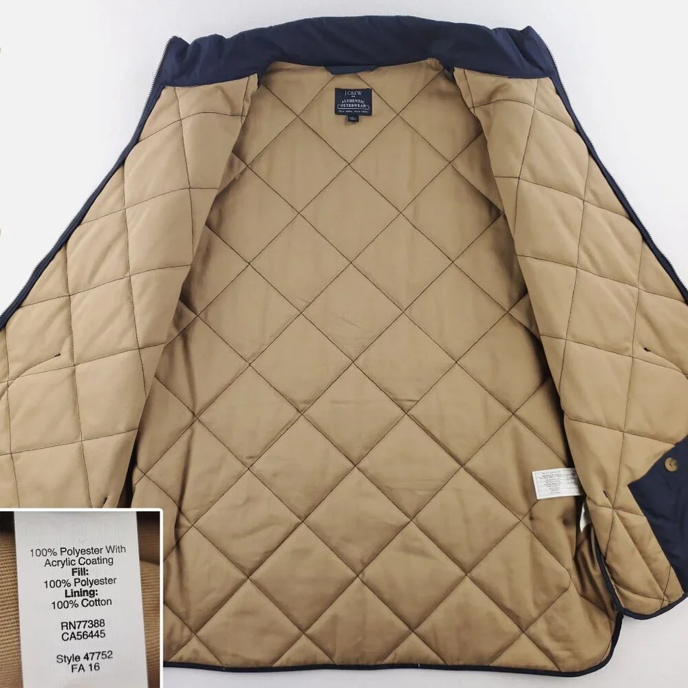J. Crew Walker Vest Quilted Sleeveless Jacket Full Zip 47752 Men's XL